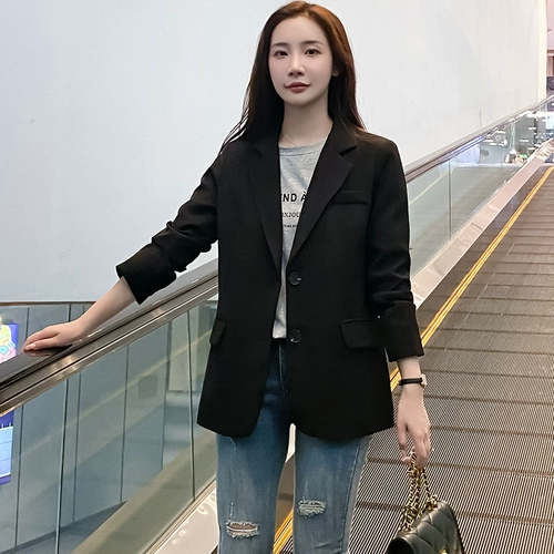 Демисезонный пиджак классического кроя, короткий дизайнерский топ для отдыха, в корейском стиле, подходит для подростков, тренд сезона