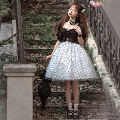 taobao agent Genuine dress, elegant summer mini-skirt, Lolita style, with short sleeve