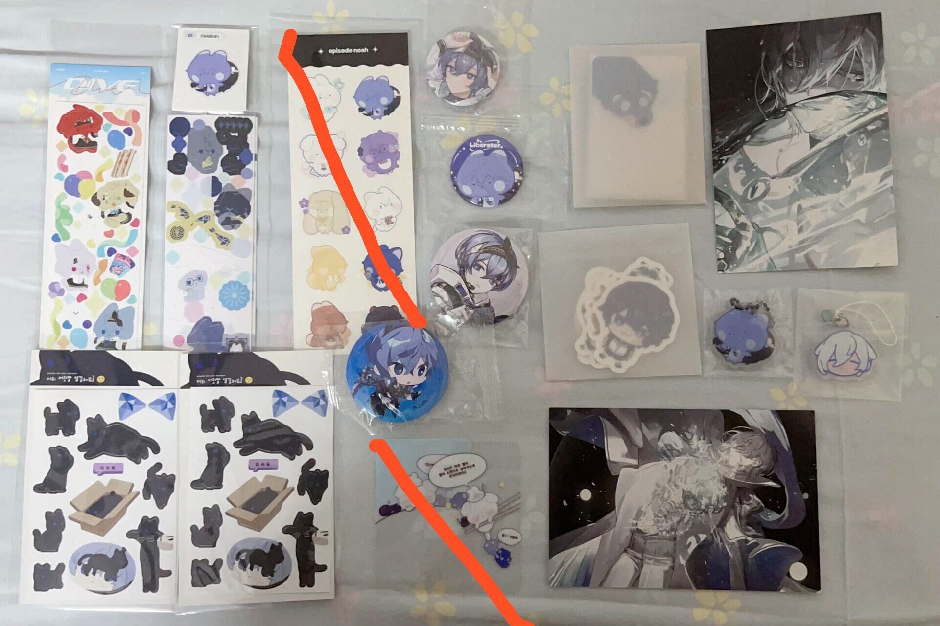 Elsword Fan Merchandise Bundle - Badges, Acrylic Stands, Stickers (Noah/Liberator/Celestia included)