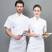 Белая ткань, футболка, фартук, короткий рукав