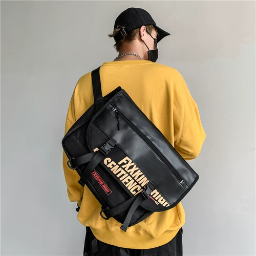 Мужская сумка через плечо, вместительный и большой ноутбук для школьников, трендовый рюкзак, спортивная сумка на одно плечо