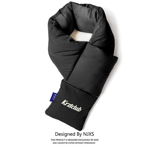 Удерживающий тепло универсальный черный шарф подходит для мужчин и женщин, ветрозащитный уличный трендовый шарф-платок