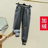 Демисезонные штаны, детский флисовый осенний спортивный пуховик для отдыха, свободный крой, в корейском стиле