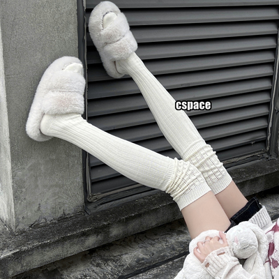 taobao agent White Japanese socks, warm demi-season high boots