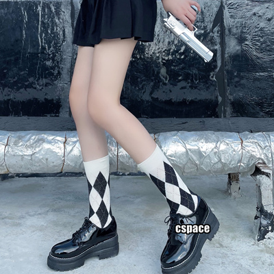 taobao agent Fog in the fog, Tibetan Star White Rhodier Stockings Academy Storm Girl Lauret Men Model Mocking Mobo Skinity JK calf socks