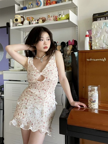 Оригинальная кружевная короткая майка топ, цветочный принт, кружевное платье, эффект подтяжки