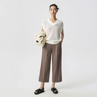 Семьточечные свободные брюки с легким каштаном коричневого цвета/высота 153-164