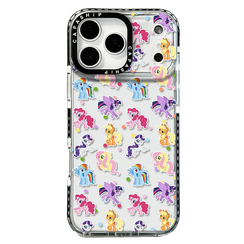My Little Pony Pink Purple Rainbow MagSafe Bumper With Lanyard Strap iPhone Case
