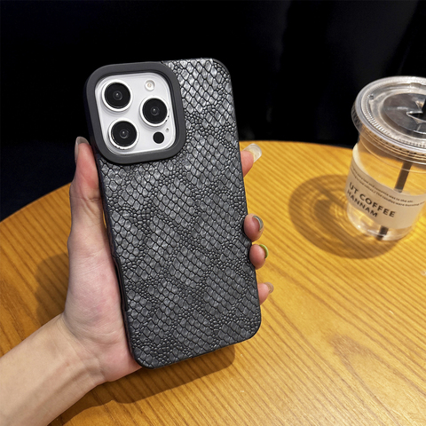 Black & White Python Texture Snake Skin Pattern iPhone Case