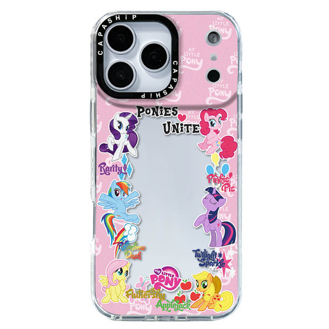 My Little Pony Pink Purple Rainbow MagSafe Bumper With Lanyard Strap iPhone Case