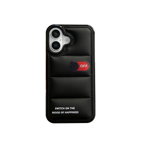 Quilted Black Toggle Switch iPhone Case