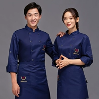 Синий лонгслив, фартук