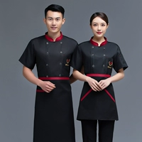 Черная футболка, фартук, короткий рукав