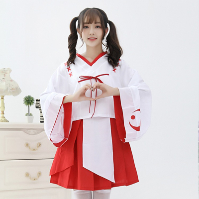 taobao agent Japanese small fresh anime kimono Inuyasha witch cos improved cheeky sleeve emerald witch service palace water triangle cos