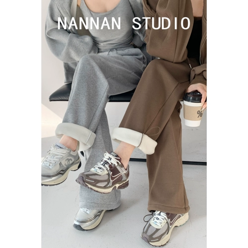 Цветные осенние штаны, свободный крой, в американском стиле, по фигуре