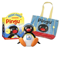 Динамик-качалка Pingu + летняя плетеная подарочная сумка Pingu плюс плюшевые аксессуары для наушников