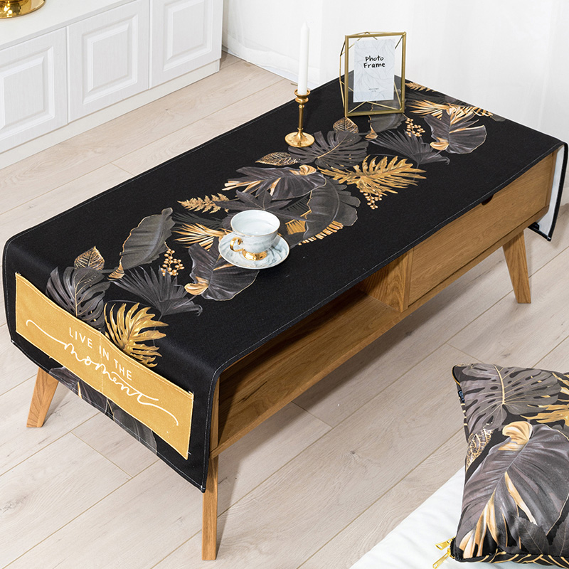 bla gold nordic simple coffee table tablecloth  cabinet cover cloth cotton linen waterproof and oil-proof disposable rectangular coffee table tablecloth