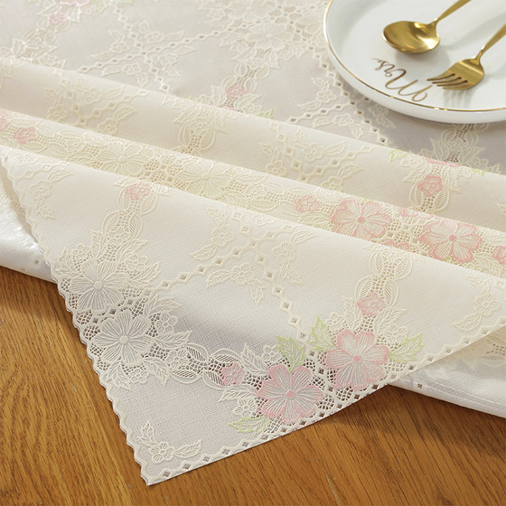 Tablecloth Waterproof, Anti Scalding, Anti Oil, No Washing Lace PVC Tablecloth Nordic Tea Table Mat Desk Ins Student Cloth