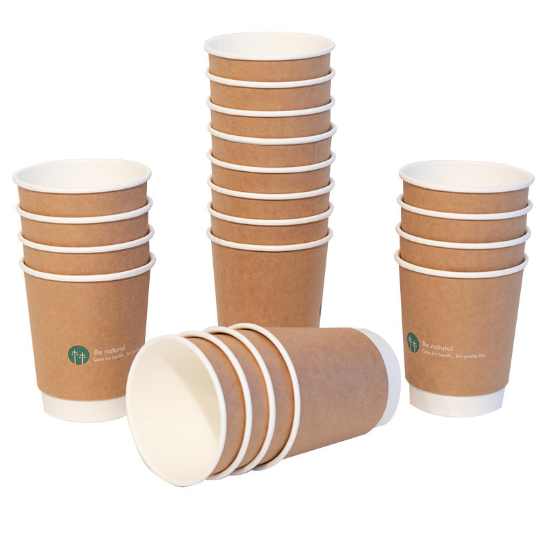 Buy Deli paper cup disposable insulation thick paper anti-hot double ...