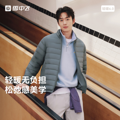 雪中飞男士立领简约排骨羽绒服
