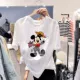 Mickey T-shirt nữ ngắn tay thủy triều lưới màu đỏ Dongdaemun mới Hàn Quốc cá tính hàng đầu Sinh viên phong cách phương Tây Quần áo nữ phong cách Hồng Kông - Áo phông