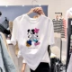 Mickey T-shirt nữ ngắn tay thủy triều lưới màu đỏ Dongdaemun mới Hàn Quốc cá tính hàng đầu Sinh viên phong cách phương Tây Quần áo nữ phong cách Hồng Kông - Áo phông