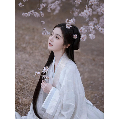 taobao agent White Hanfu, autumn, Chinese style, cotton and linen