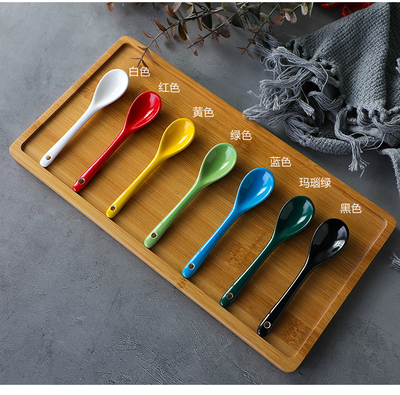 10pcs short handle kitchen salt short seasoning small seasoning spoon spoon soup spoon hot pot spoon soup ceramic mini