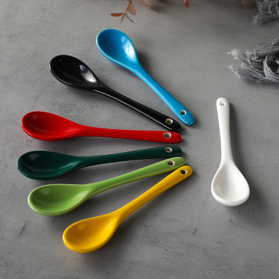 10pcs short handle kitchen salt short seasoning small seasoning spoon spoon soup spoon hot pot spoon soup ceramic mini