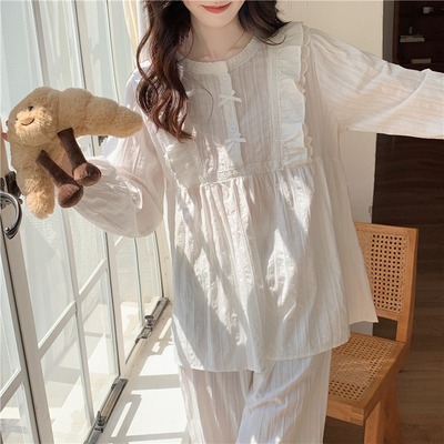 taobao agent Cotton autumn pijama for princess, set, round collar