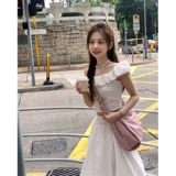 Белая спортивная рубашка, юбка для отдыха, комплект, открытые плечи