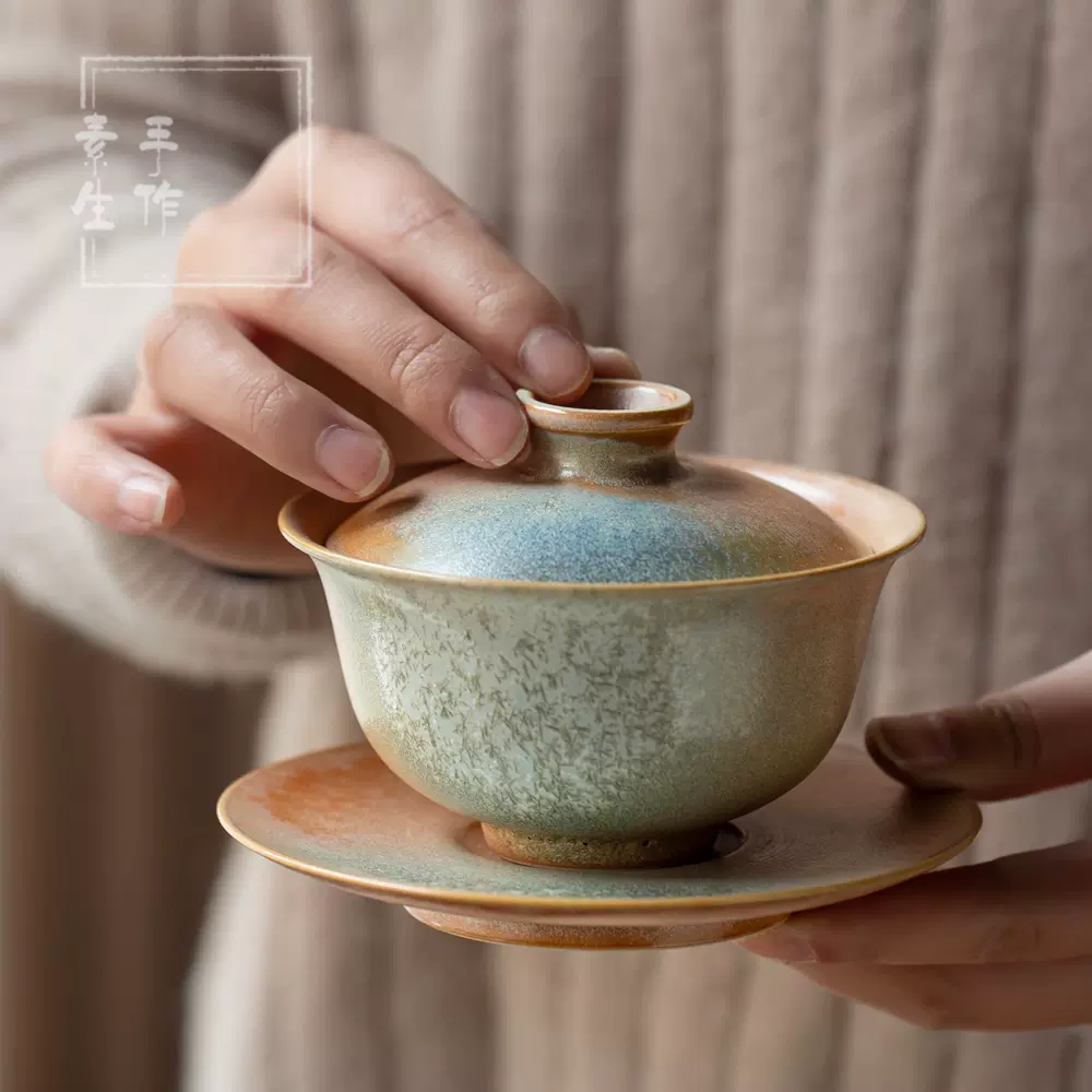 素生手作紫铜水盂茶洗建水全手工锤纹锻打茶渣缸茶道零配-Taobao