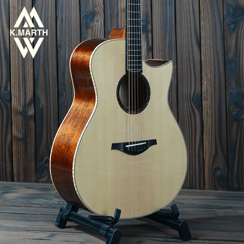 K.Marth Guitar马斯吉他EL530 云杉桃花芯木面单J45桶型黄化黑