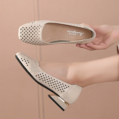 Летняя обувь, туфли, сандалии для матери, из натуральной кожи, мягкая подошва