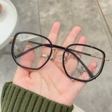 Retro Big Frame Myopia Glasses Женщины круглые лица против легкой анти -радиации защиты