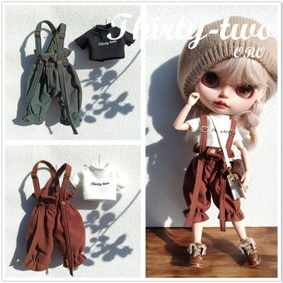 taobao agent Thirty -two oro small cloth BLYTHE doll suit 2 pieces of open -umbilical tops loose leggings