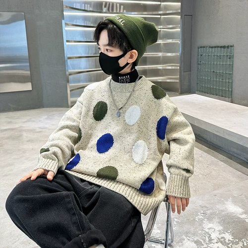 Детская летняя одежда, пуховик, зимний демисезонный трикотажный свитер для мальчиков, коллекция 2022, подходит для подростков, увеличенная толщина