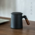Cốc gốm phong cách Nhật Bản có nắp đậy tách trà văn phòng retro tách trà công suất lớn có thể được tùy chỉnh - Tách