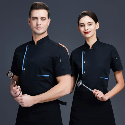 Комбинезон повара мужской и женский, с короткими рукавами, для общепита, жаркого, ресторана, повара, летней кухни, барбекю, ресторана быстрого питания, тонкий, дышащий