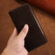 Calfskin Leather Oil Wax Finish Minimalist Flip Genuine leather iPhone Case for iPhone 18 – 12