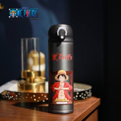 taobao agent Genuine One Piece Insulating Cup Men's Vacuum 304 Stainless Steel Luffy Flying Water Cup 3D relief crafts anime kettle