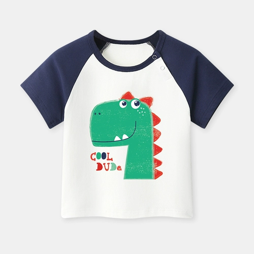 Хлопковая футболка для мальчиков, детская тонкая летняя одежда для раннего возраста, 1 лет, детская одежда