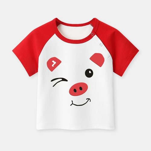 Хлопковая футболка для мальчиков, детская тонкая летняя одежда для раннего возраста, 1 лет, детская одежда