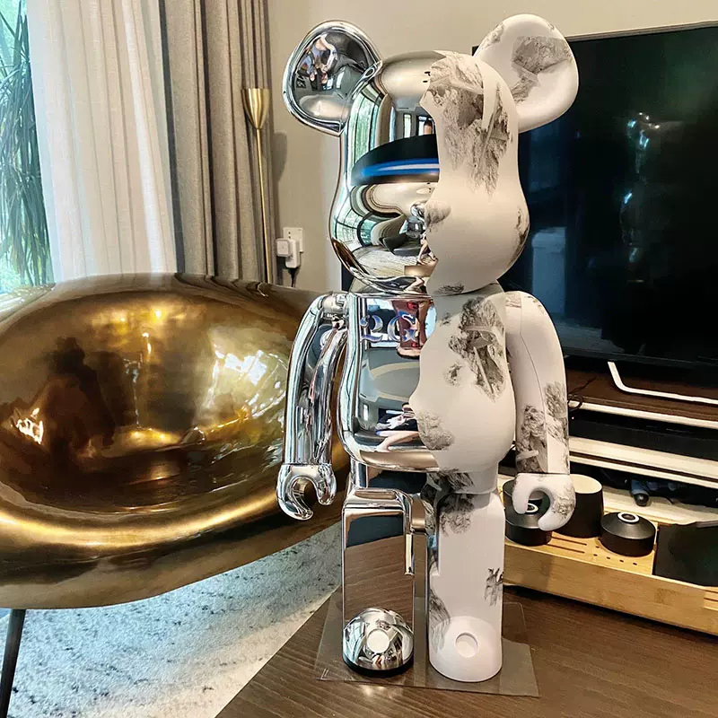 bearbrick400%暴力熊积木熊梵高熊星空手办客厅摆件潮玩偶公仔-Taobao