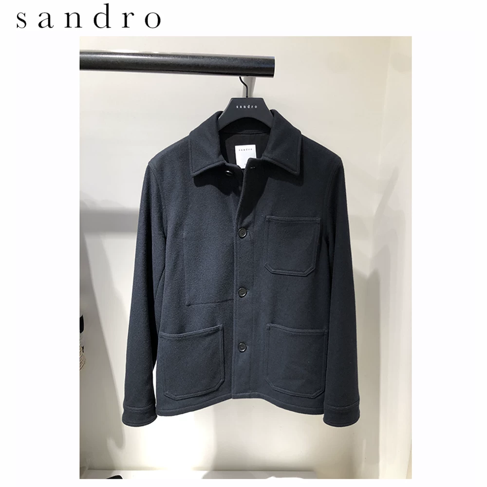 Покупка в Хонг-Конг Outlets Sandro Sandro мужская зимняя шерстяная куртка бизнес-кэжуал шерстяная куртка