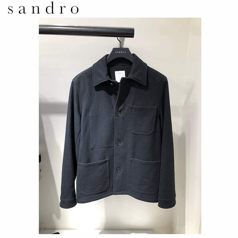 Покупка в Хонг-Конг Outlets Sandro Sandro мужская зимняя шерстяная куртка бизнес-кэжуал шерстяная куртка