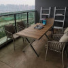 4 Standard Edition Chair+150cm Plastic Wood Board Long Table