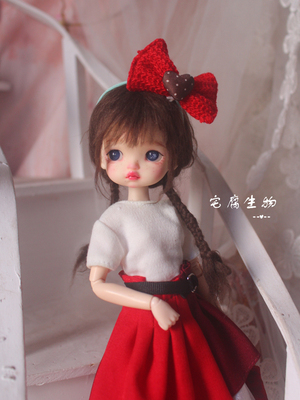 taobao agent Baby uses a red bow hair hoe Lijia LICC heart rotten strawberry doll headgear