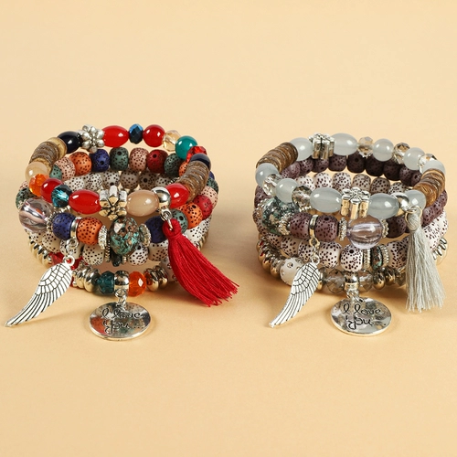 Ретро этнический браслет из бисера подходит для мужчин и женщин, европейский стиль, стиль бохо, этнический стиль