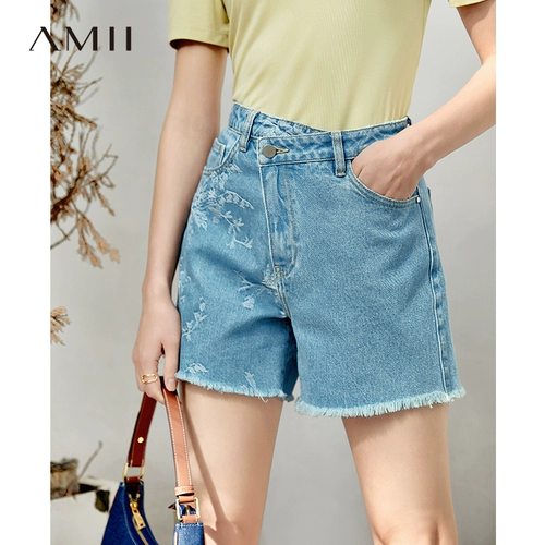 Летние джинсы, шорты, дизайнерские штаны, тренд сезона, свободный прямой крой